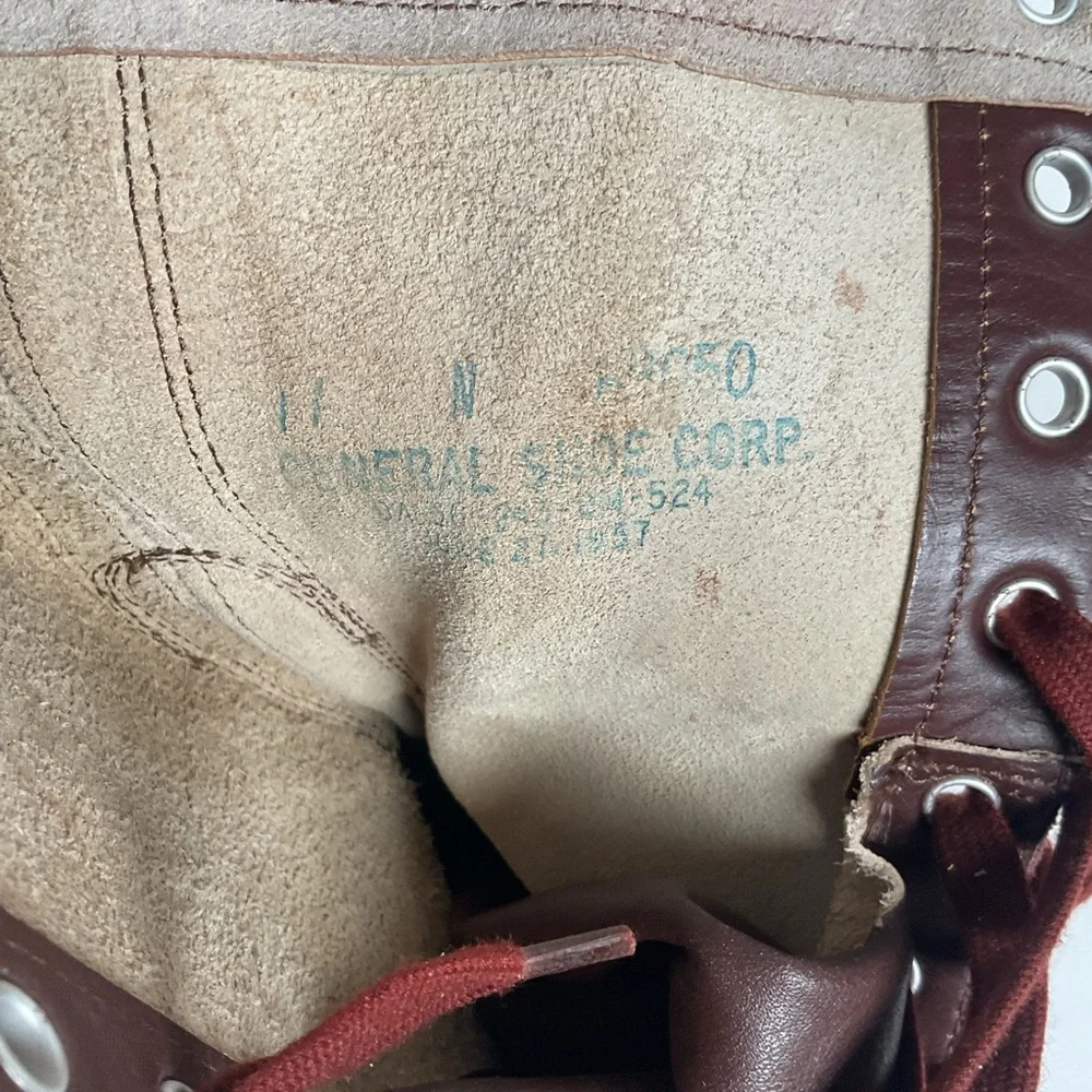Vintage Vietnam War Brown Jump Boots | Cap Toe | Paratrooper | 11 N - Picture 5 of 16
